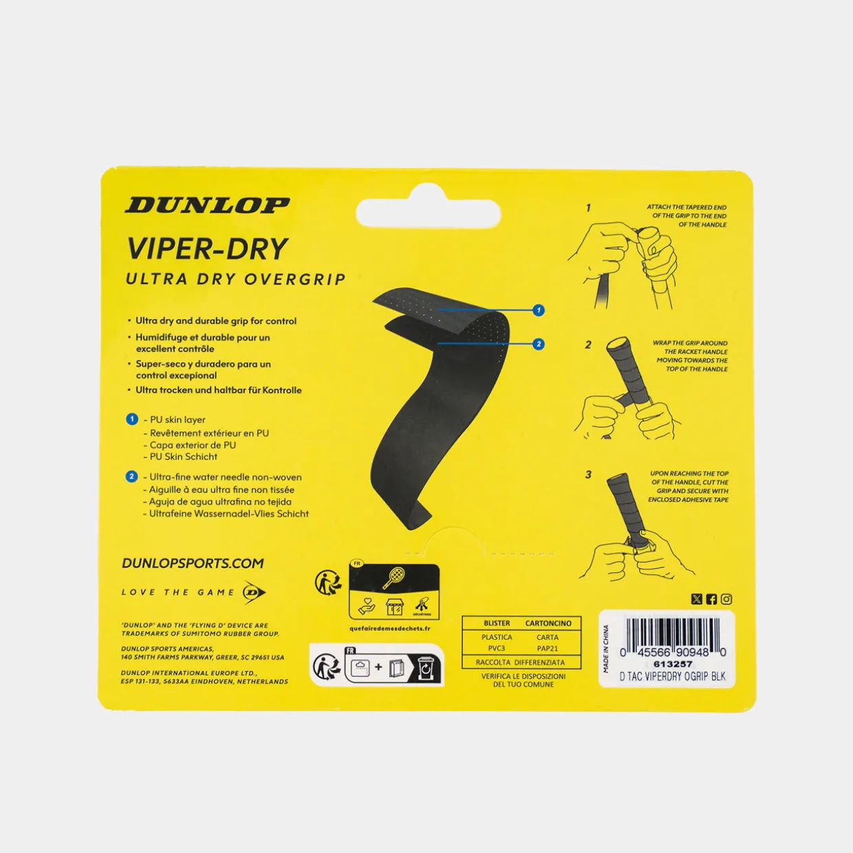ATP VIPER-DRY OGRIP BLK 3PCS BLISTER