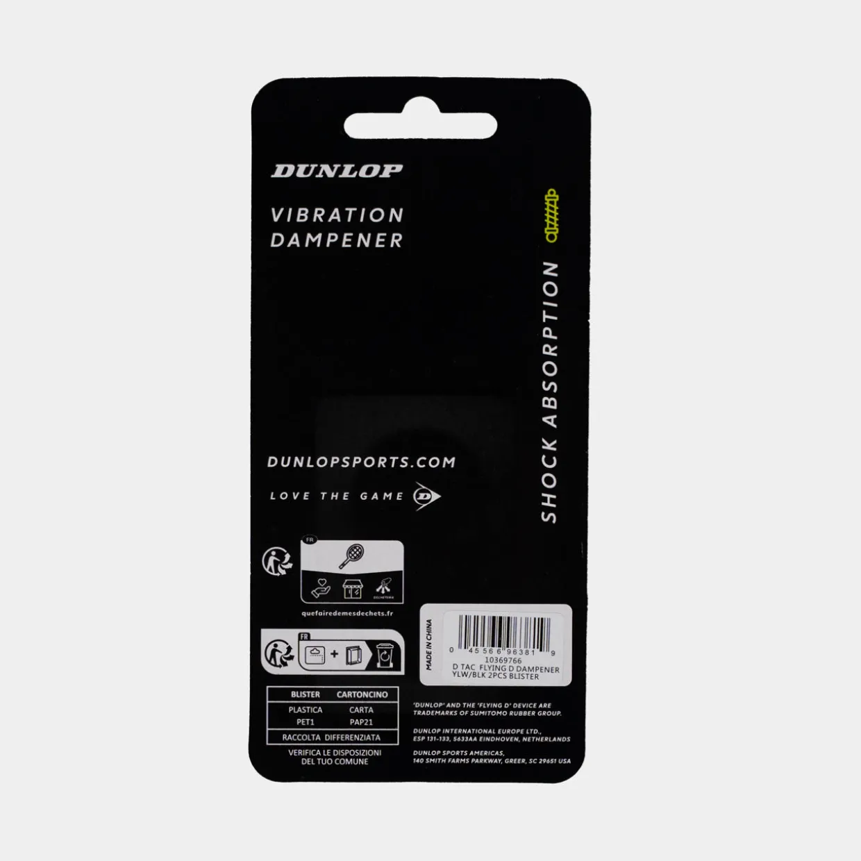 FLYING D DAMPENER YLW/BLK 2PCS BLISTER