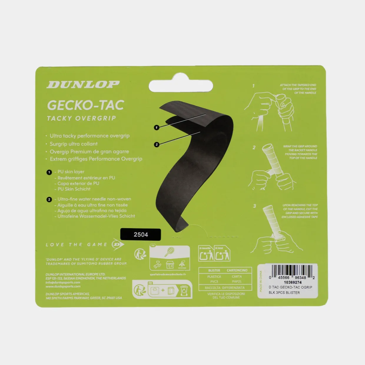 GECKO-TAC OGRIP BLK 3PCS BLISTER
