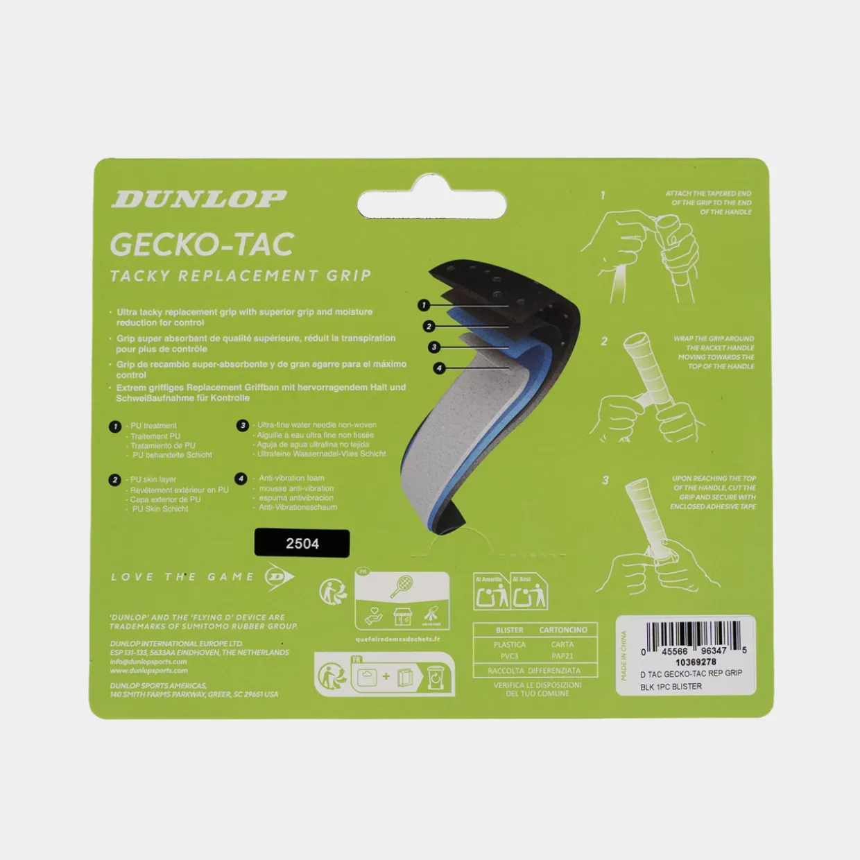 GECKO-TAC REP GRIP BLK 1PC BLISTER