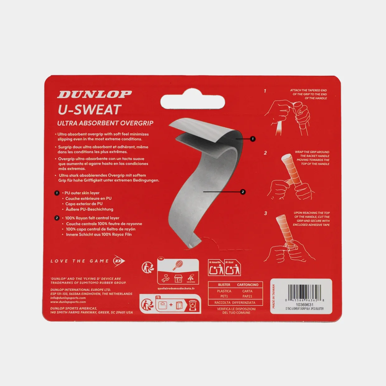 U-SWEAT OGRIP BLK 3PCS BLISTER